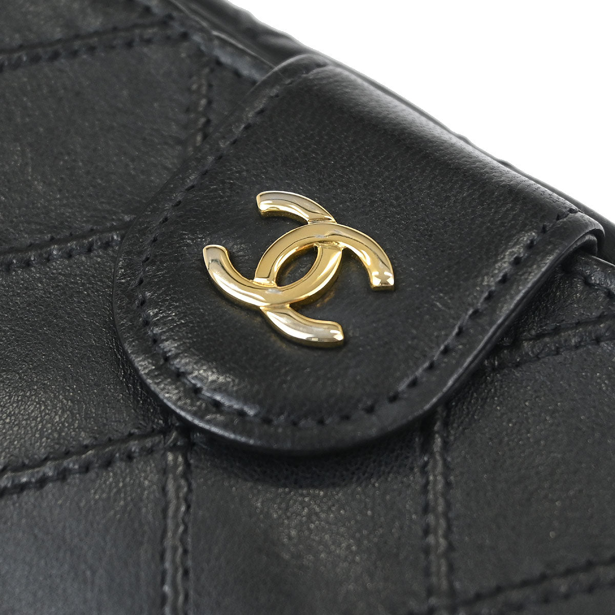 Chanel 1991-1994 Black Lambskin Bicolore Bifold Wallet
