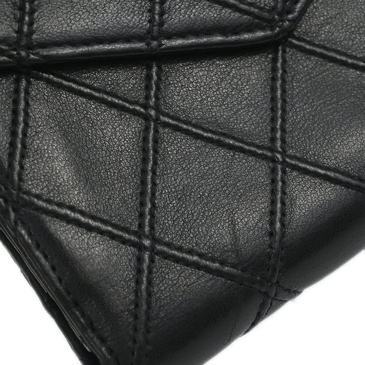 Chanel 1991-1994 Black Lambskin Bicolore Bifold Wallet
