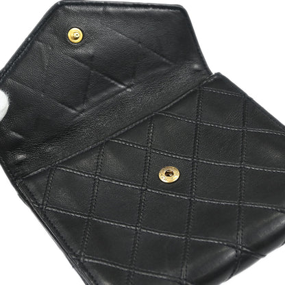 Chanel 1991-1994 Black Lambskin Bicolore Bifold Wallet