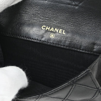 Chanel 1991-1994 Black Lambskin Bicolore Bifold Wallet