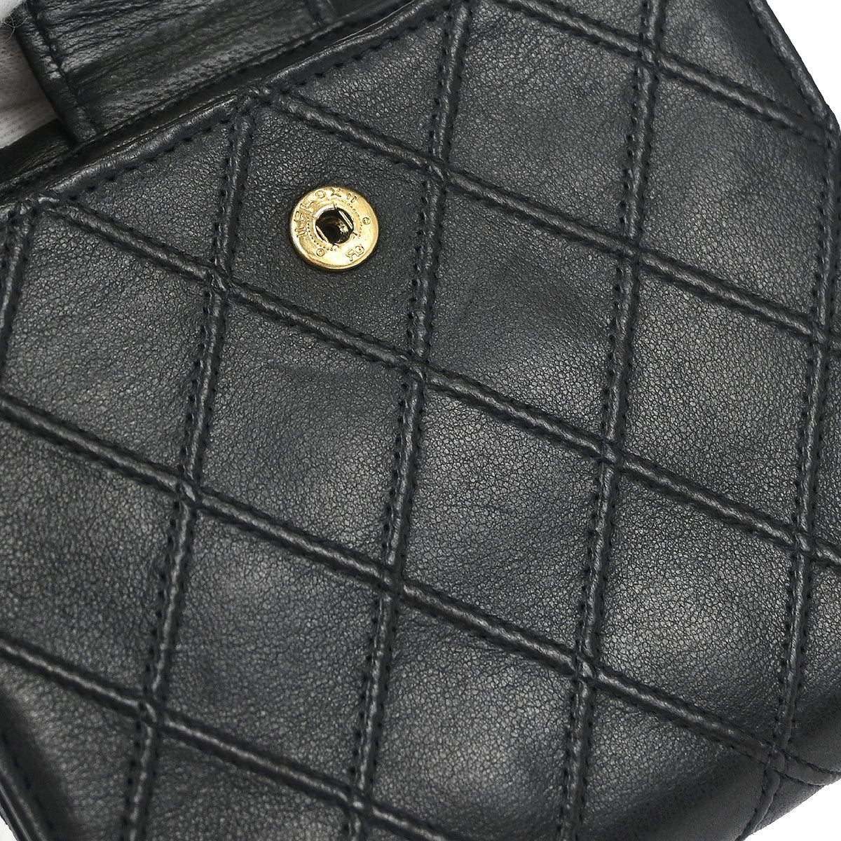 Chanel 1991-1994 Black Lambskin Bicolore Bifold Wallet