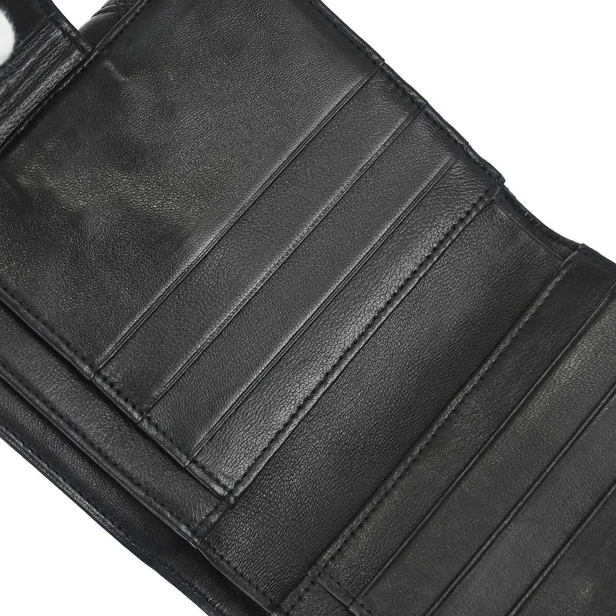 Chanel 1991-1994 Black Lambskin Bicolore Bifold Wallet