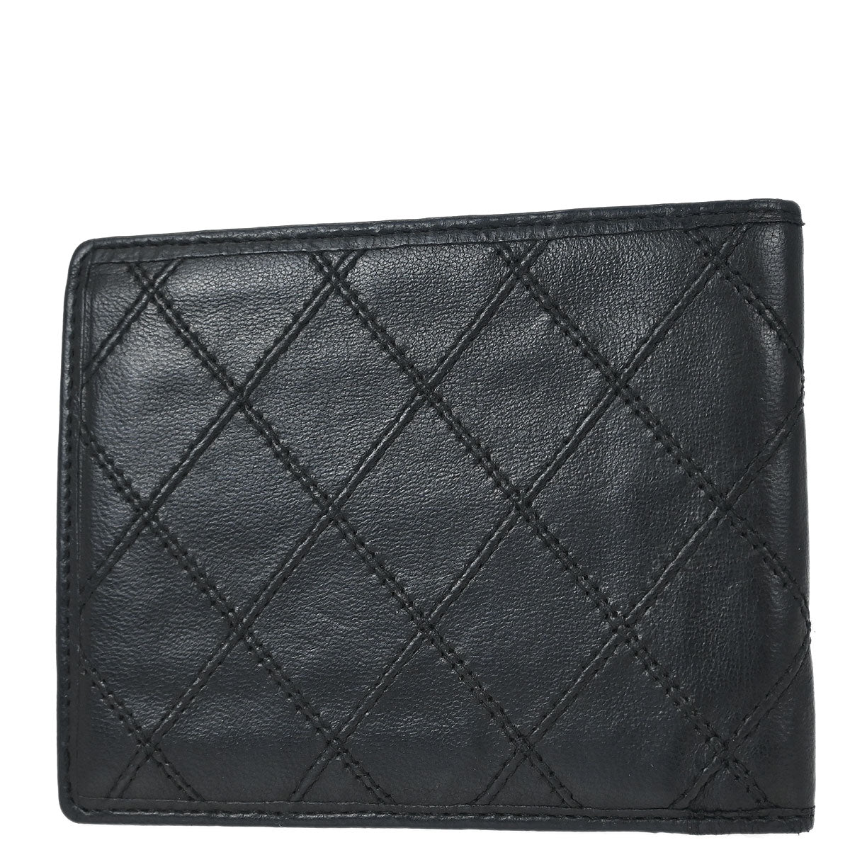 Chanel 1986-1988 Black Lambskin Bicolore Bifold Wallet