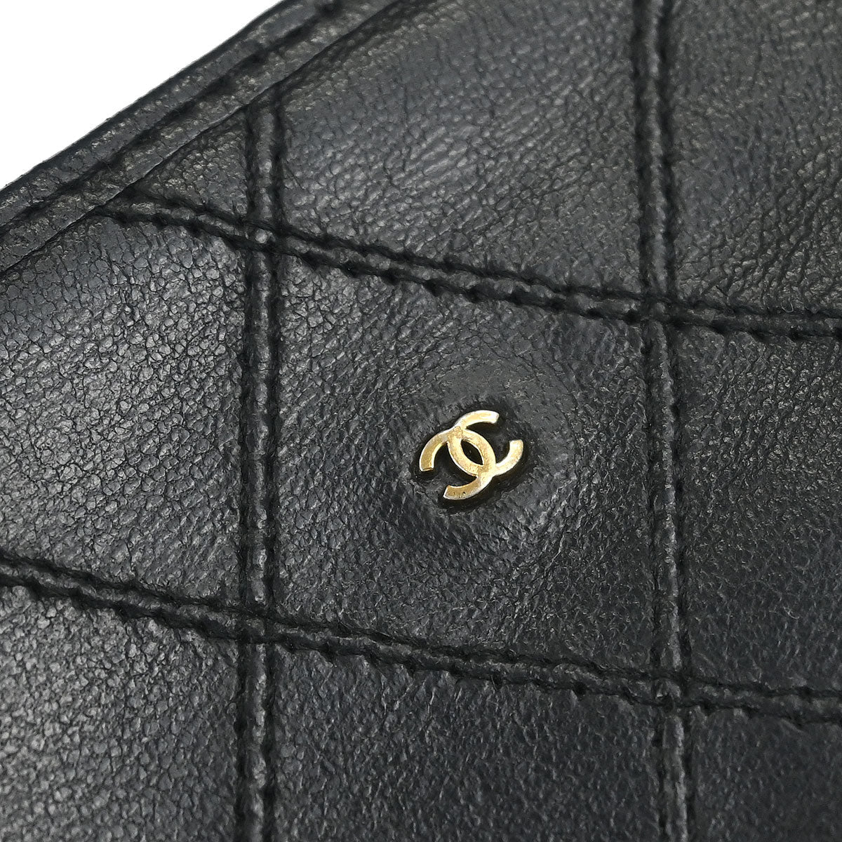 Chanel 1986-1988 Black Lambskin Bicolore Bifold Wallet