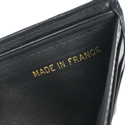 Chanel 1986-1988 Black Lambskin Bicolore Bifold Wallet