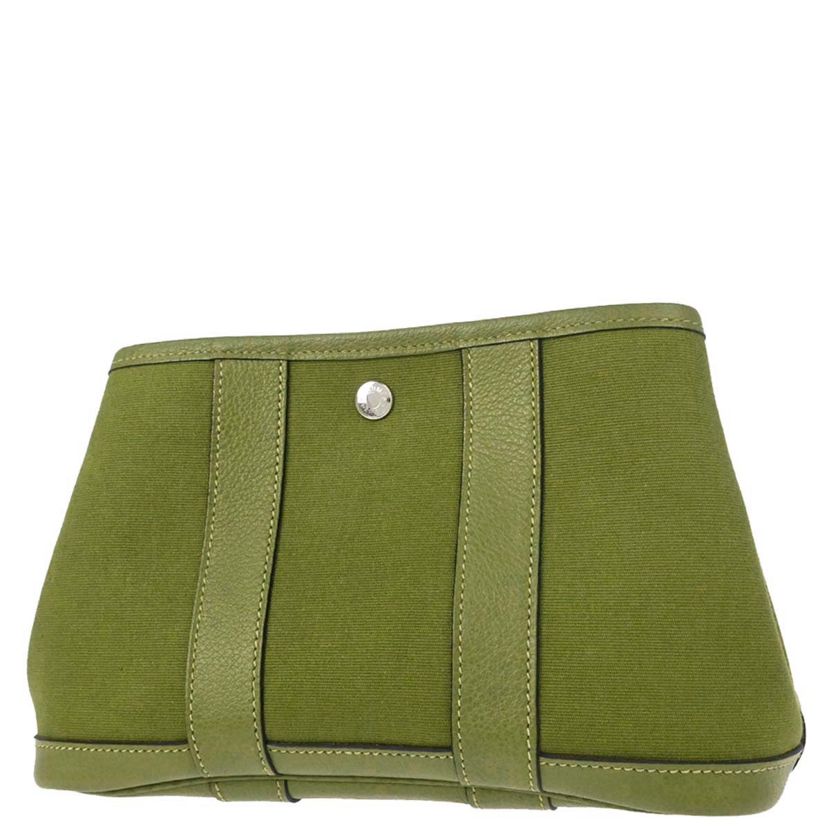 Hermes Anis Green Toile Officier Garden Party TTPM Pouch