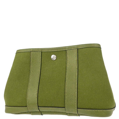 Hermes Anis Green Toile Officier Garden Party TTPM Pouch