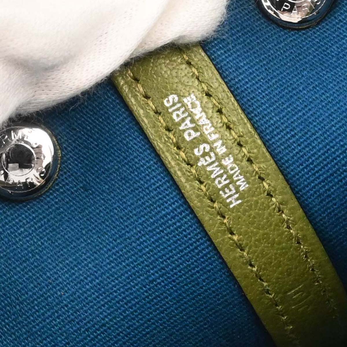 Hermes Anis Green Toile Officier Garden Party TTPM Pouch