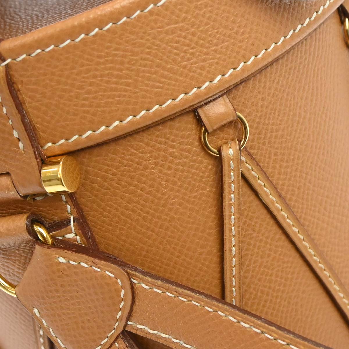 Hermes Natural Courchevel Sac Tambour Shoulder Bag