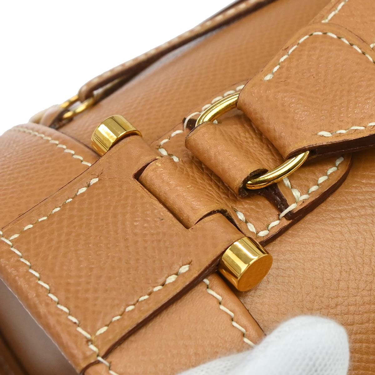 Hermes Natural Courchevel Sac Tambour Shoulder Bag
