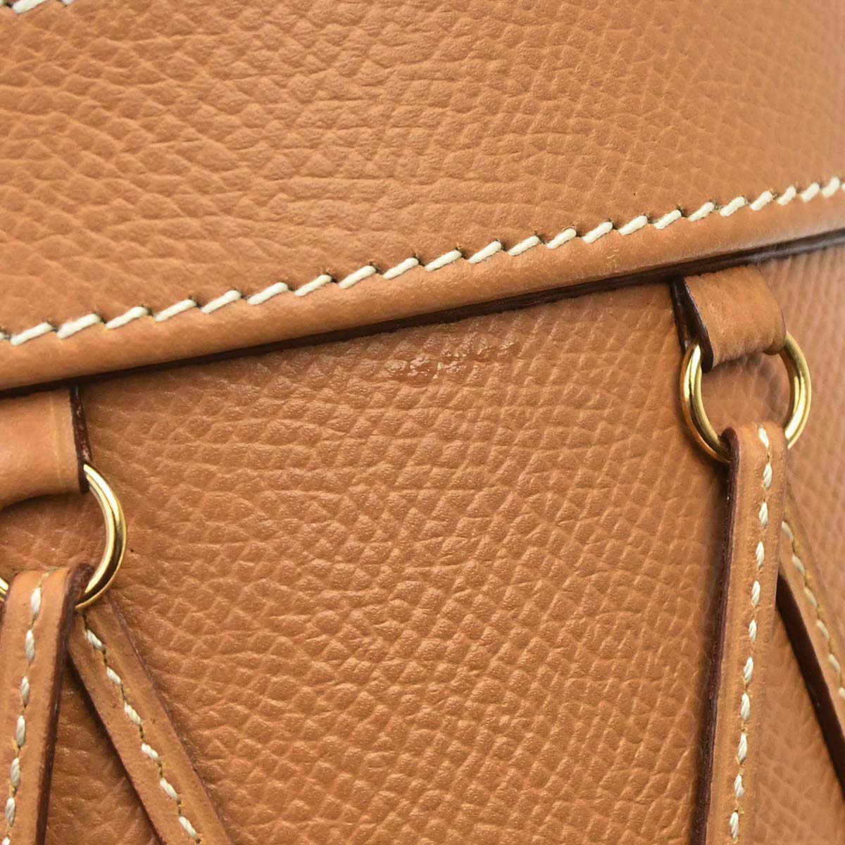 Hermes Natural Courchevel Sac Tambour Shoulder Bag