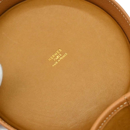 Hermes Natural Courchevel Sac Tambour Shoulder Bag