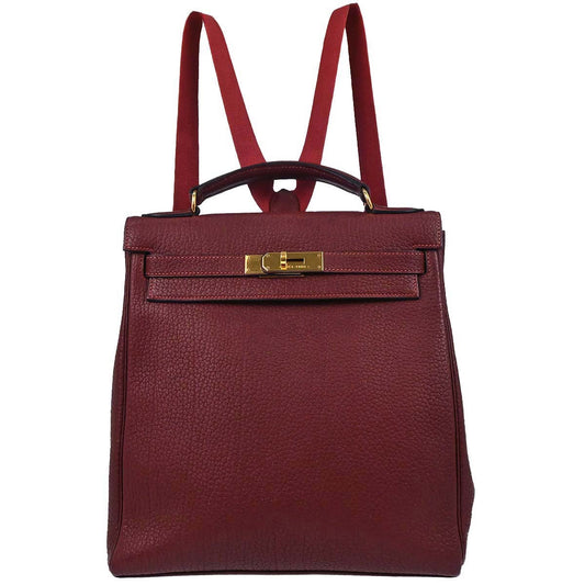 Hermes Rouge H Fjord Kelly A Dos GM Backpack