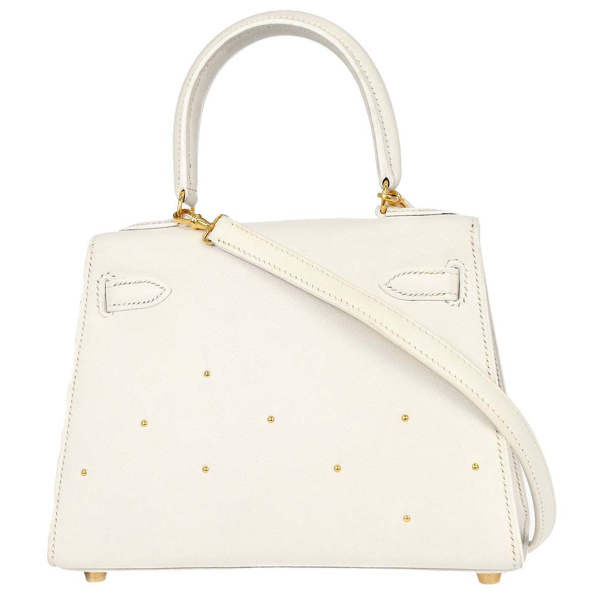 Hermes White Evercolor Kelly 20 Sellier 2way Shoulder Handbag