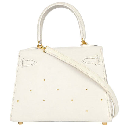Hermes White Evercolor Kelly 20 Sellier 2way Shoulder Handbag