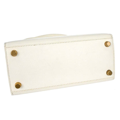 Hermes White Evercolor Kelly 20 Sellier 2way Shoulder Handbag
