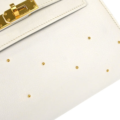 Hermes White Evercolor Kelly 20 Sellier 2way Shoulder Handbag