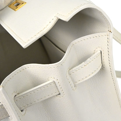Hermes White Evercolor Kelly 20 Sellier 2way Shoulder Handbag