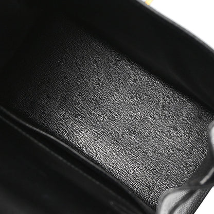 Hermes * Black Lizard Kelly 20 Sellier 2way Shoulder Handbag
