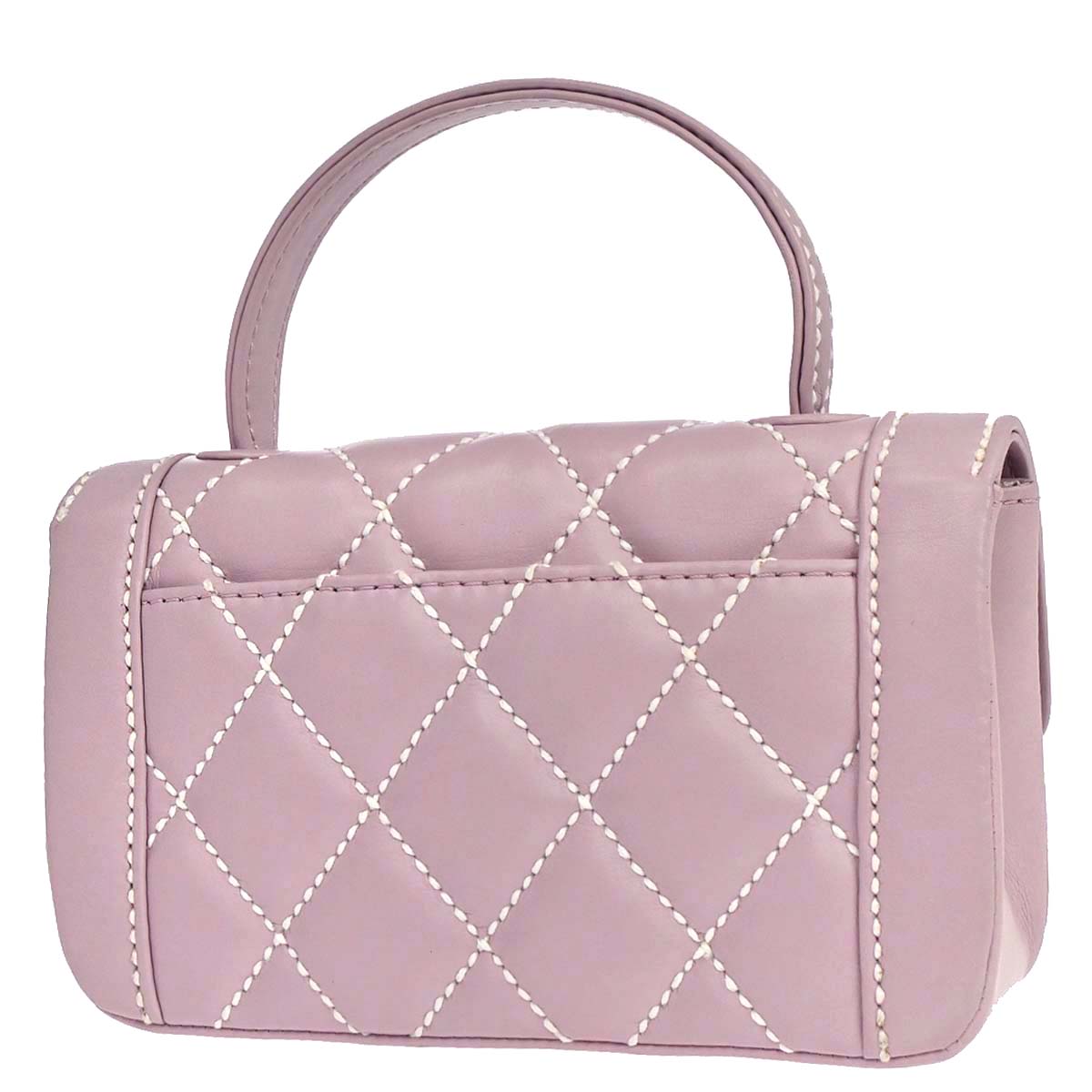 Chanel 2005-2006 Purple Calfskin Wild Stitch Handbag