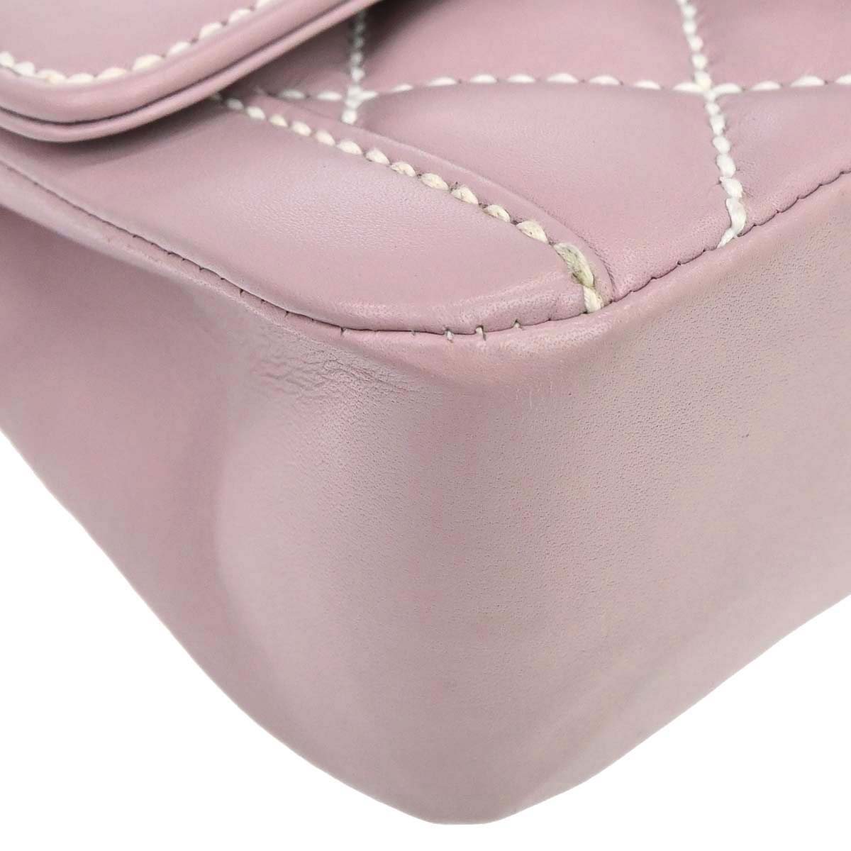 Chanel 2005-2006 Purple Calfskin Wild Stitch Handbag