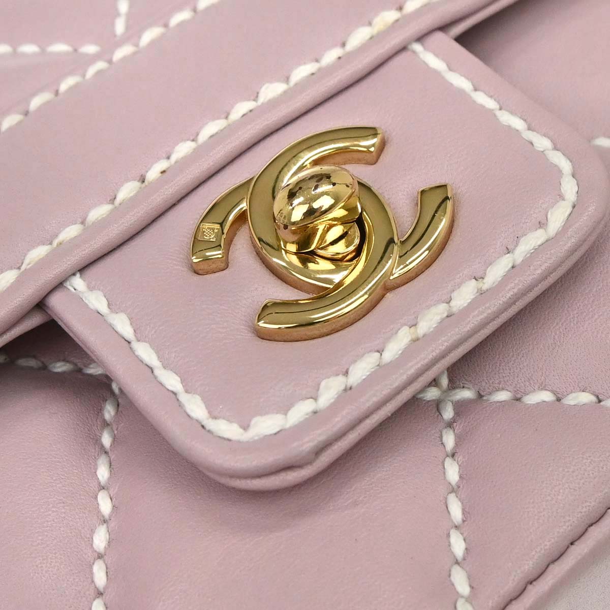 Chanel 2005-2006 Purple Calfskin Wild Stitch Handbag
