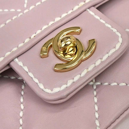 Chanel 2005-2006 Purple Calfskin Wild Stitch Handbag