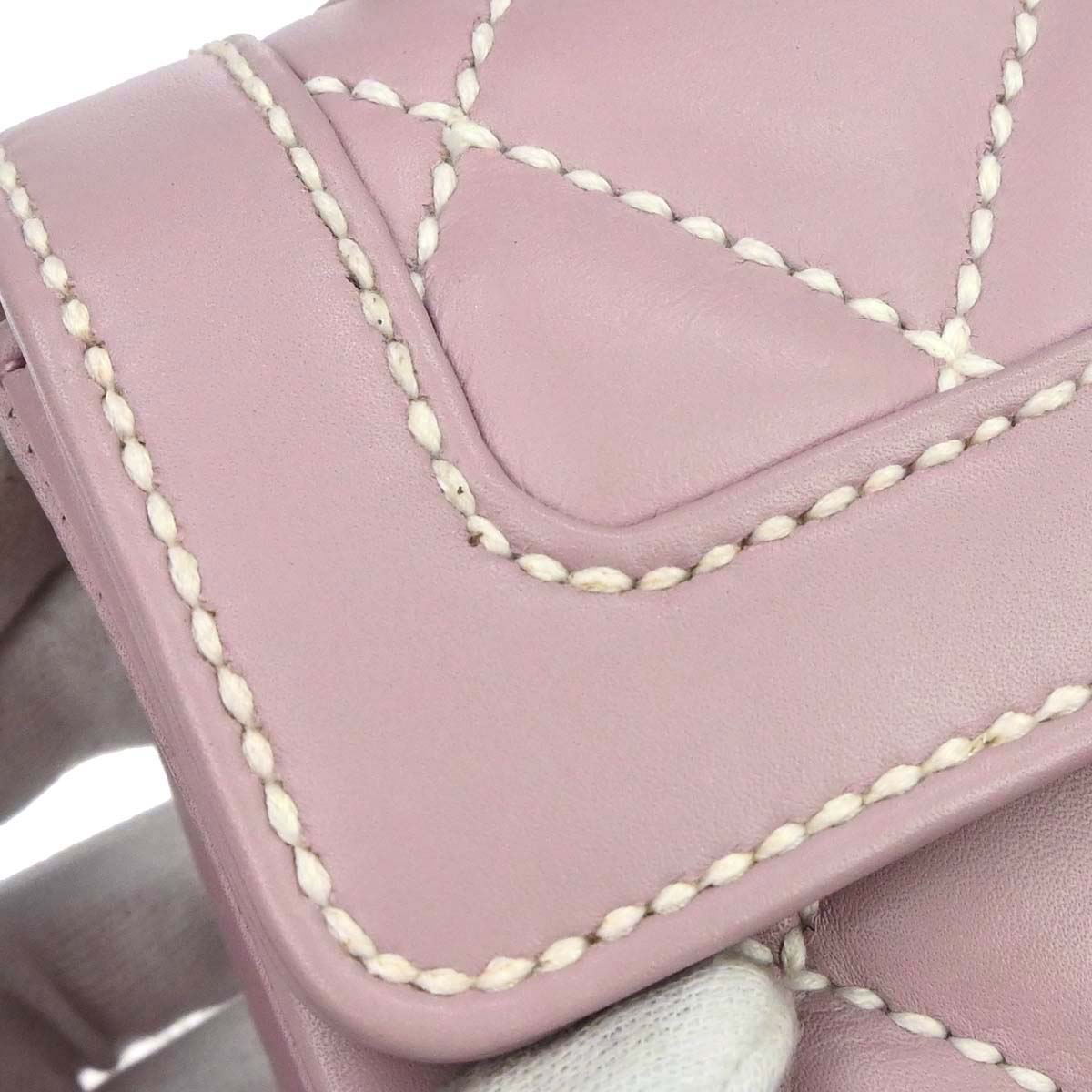 Chanel 2005-2006 Purple Calfskin Wild Stitch Handbag