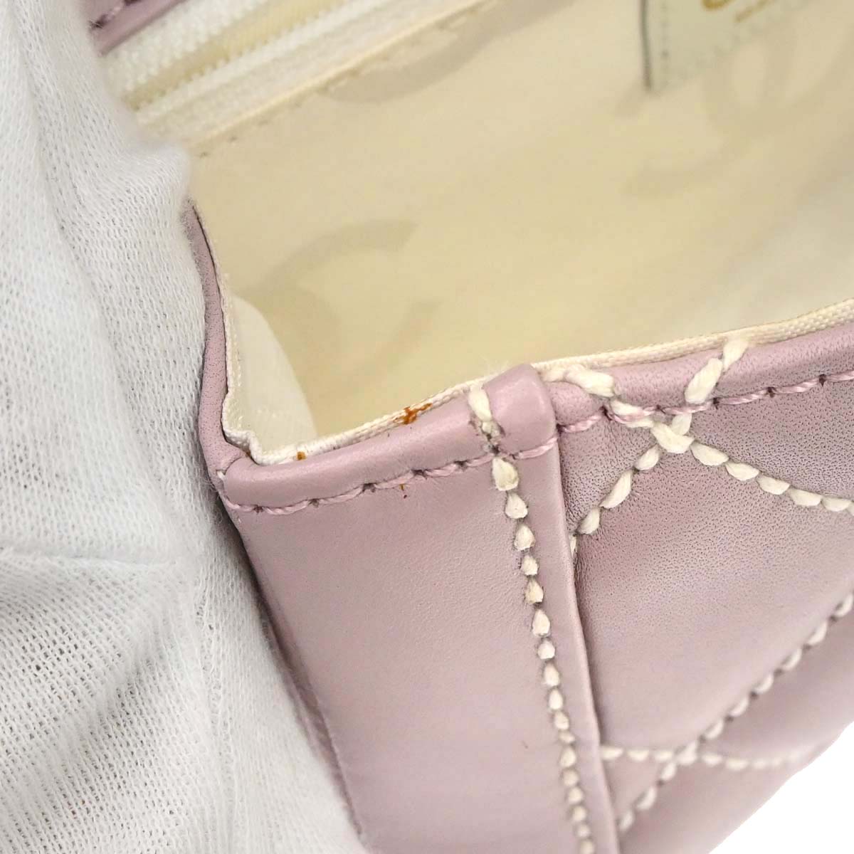 Chanel 2005-2006 Purple Calfskin Wild Stitch Handbag