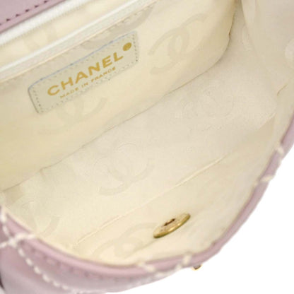 Chanel 2005-2006 Purple Calfskin Wild Stitch Handbag