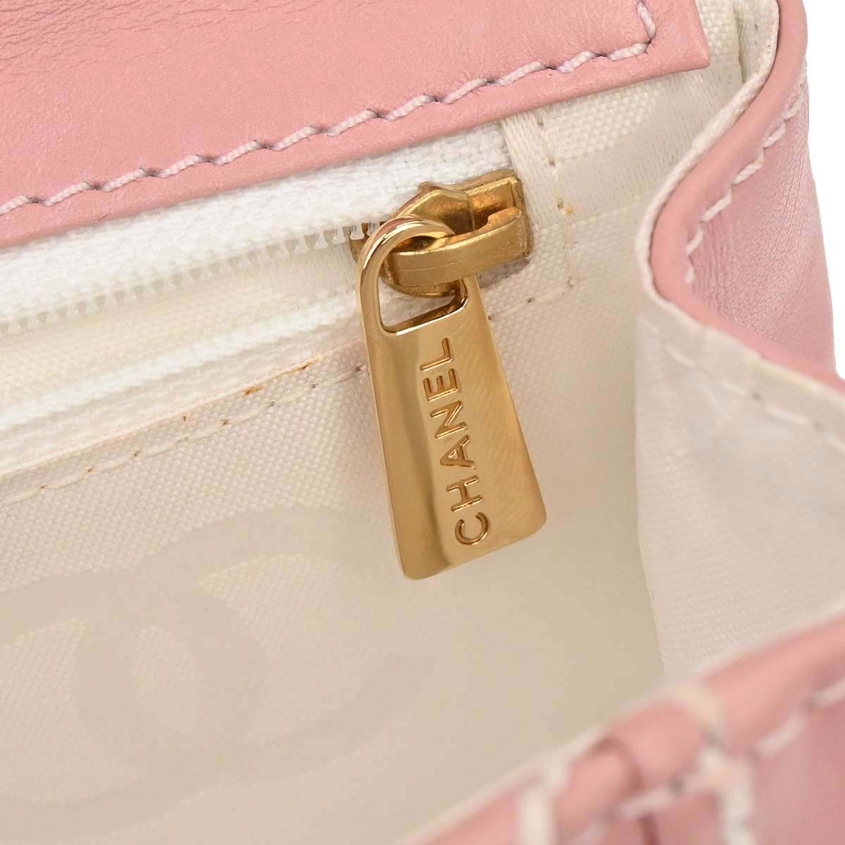 Chanel 2005-2006 Pink Calfskin Wild Stitch Handbag