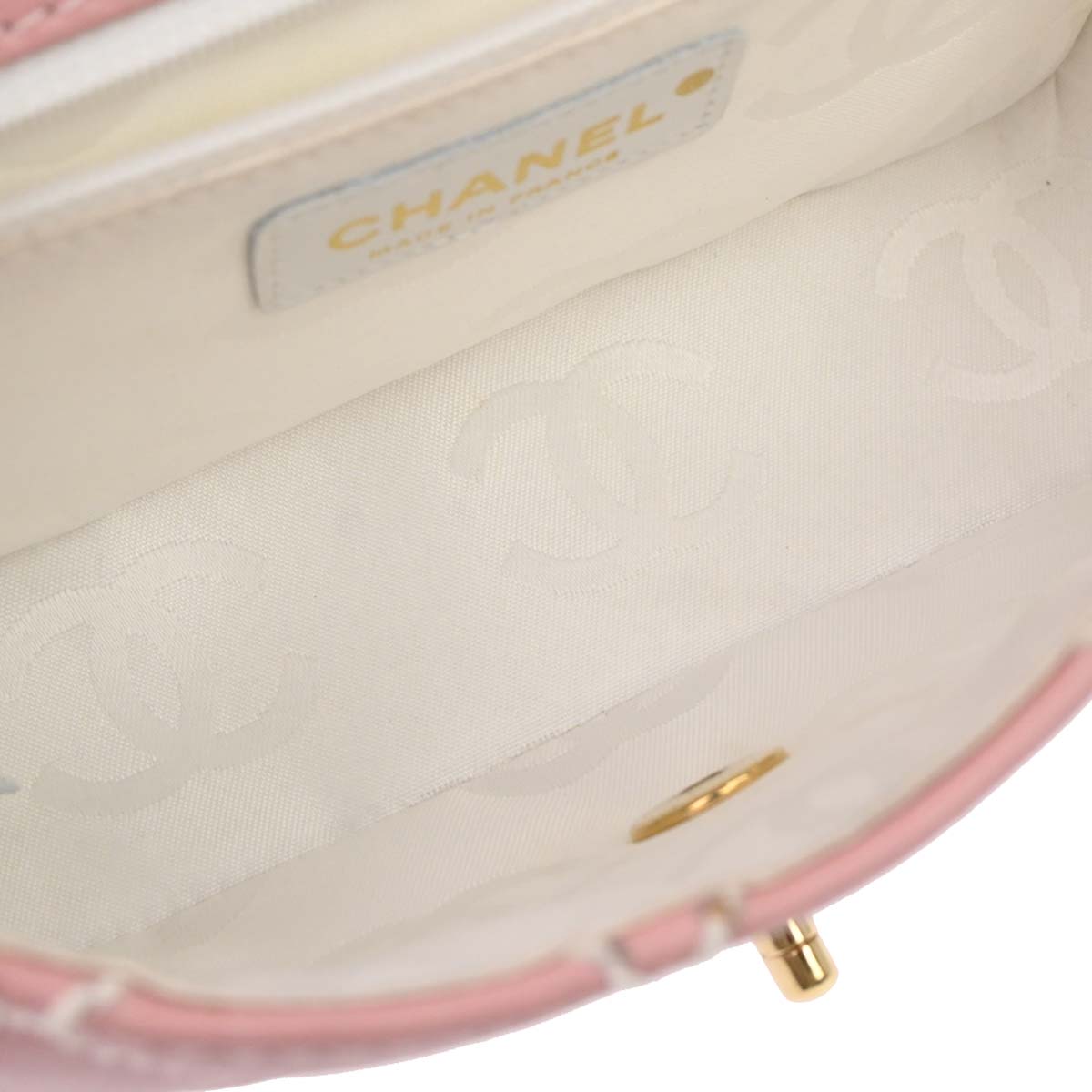 Chanel 2005-2006 Pink Calfskin Wild Stitch Handbag