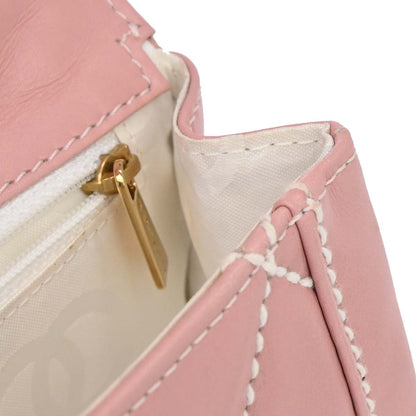 Chanel 2005-2006 Pink Calfskin Wild Stitch Handbag