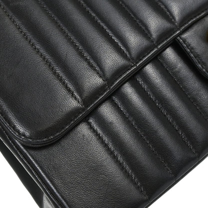 Chanel 1991-1994 Black Lambskin Mademoiselle Single Flap Shoulder Bag
