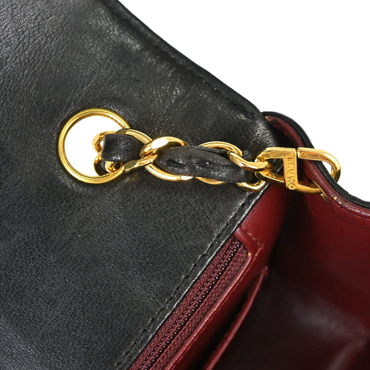Chanel 1991-1994 Black Lambskin Mademoiselle Single Flap Shoulder Bag