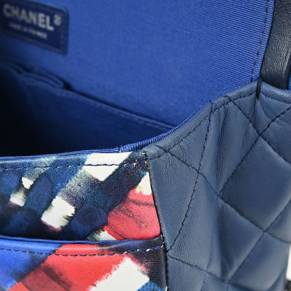 Chanel 2016-2017 Navy Lambskin Airline Medium Classic Double Flap Shoulder Bag