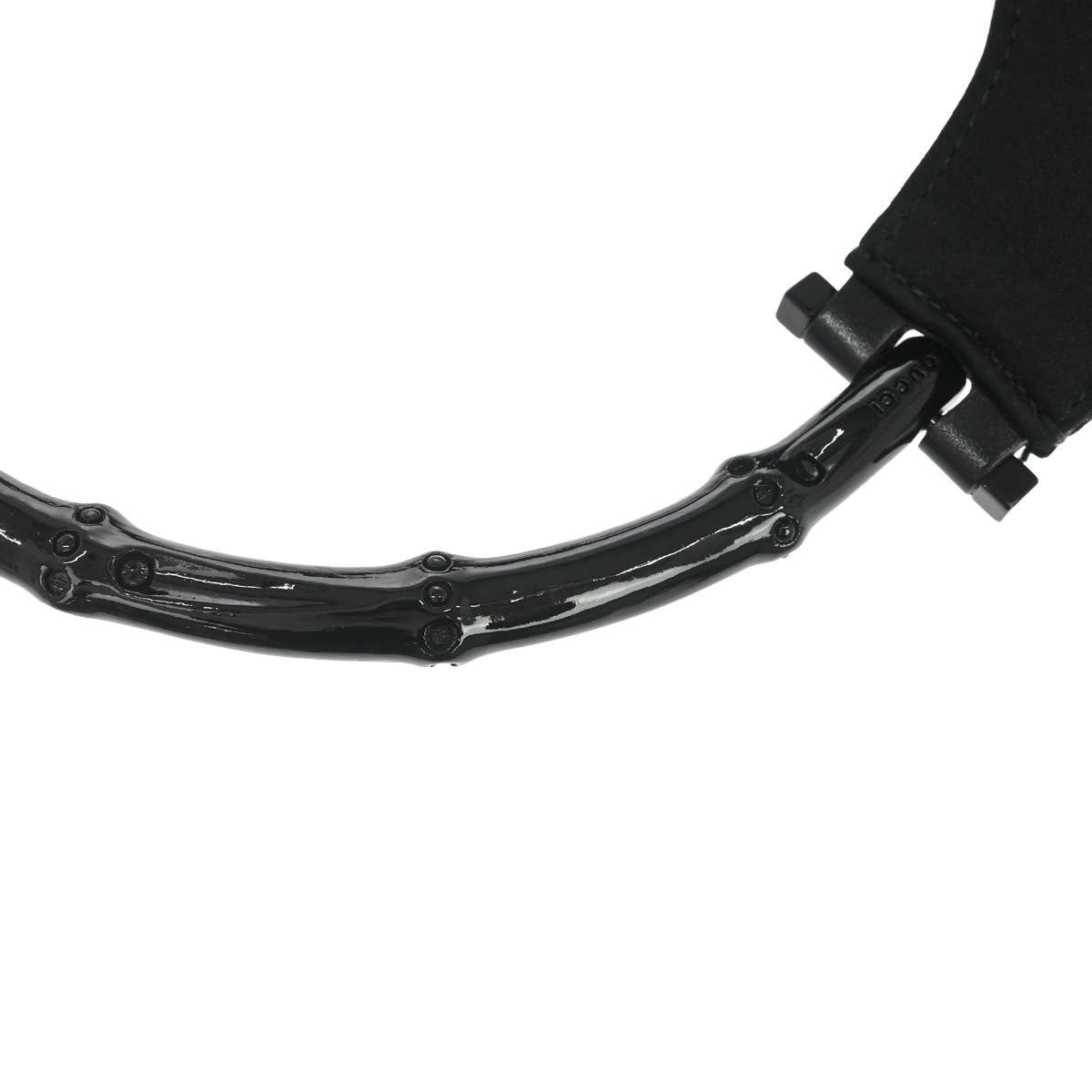 Gucci Black Satin Bamboo Handbag