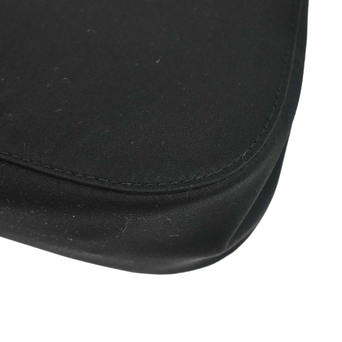 Gucci Black Satin Bamboo Handbag
