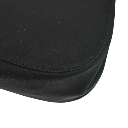 Gucci Black Satin Bamboo Handbag