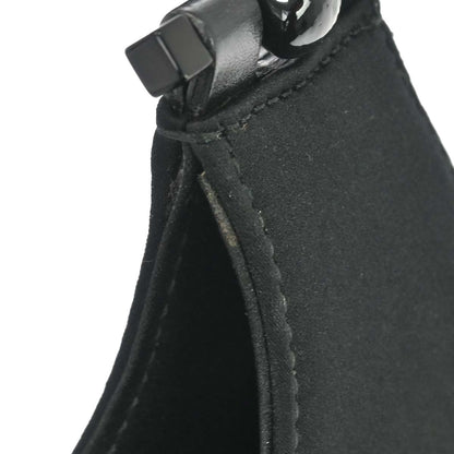 Gucci Black Satin Bamboo Handbag