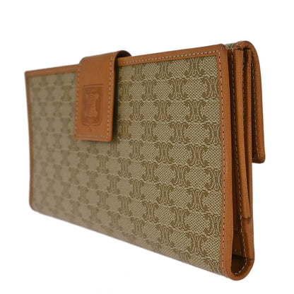 Celine Beige PVC Macadam Long Bifold Wallet