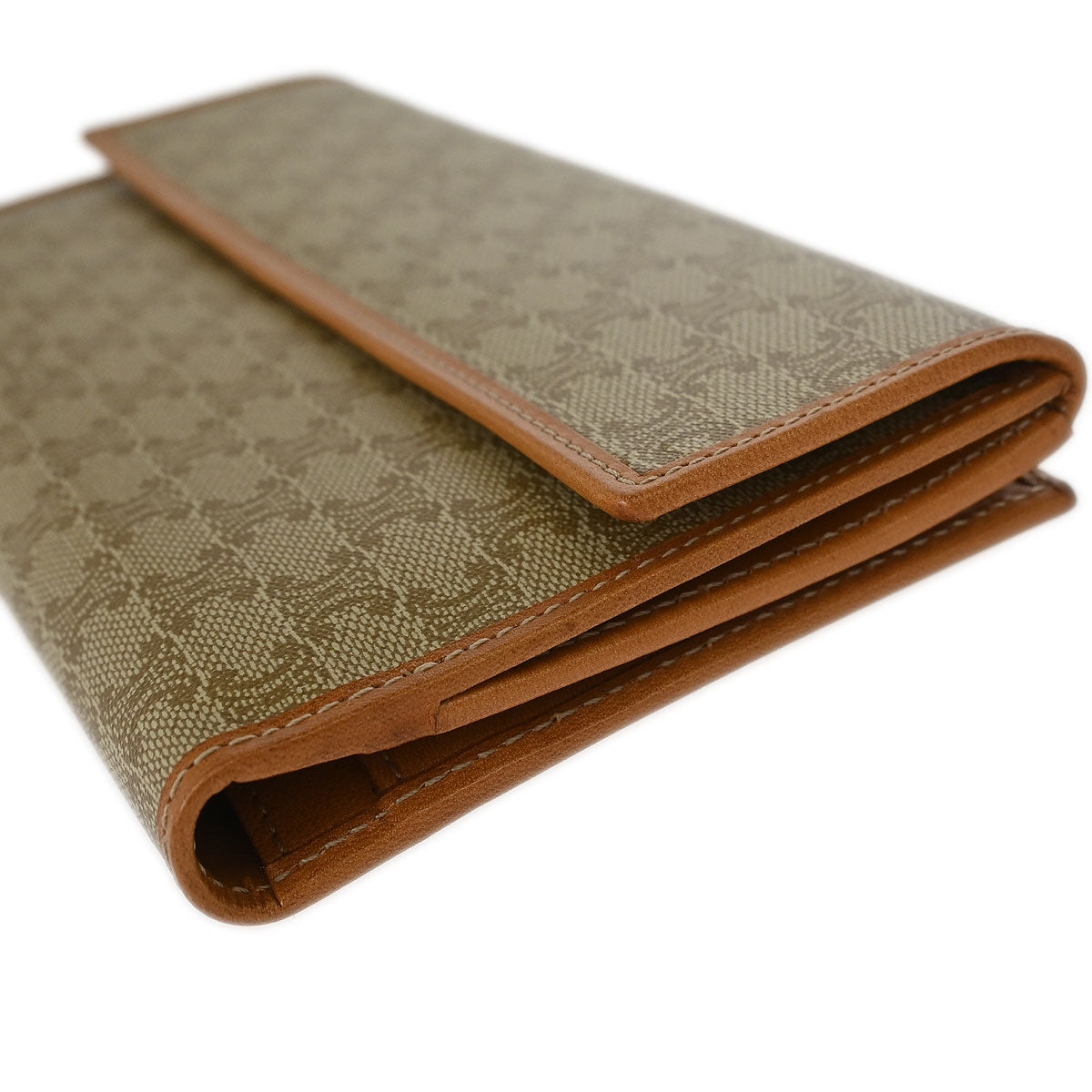 Celine Beige PVC Macadam Long Bifold Wallet