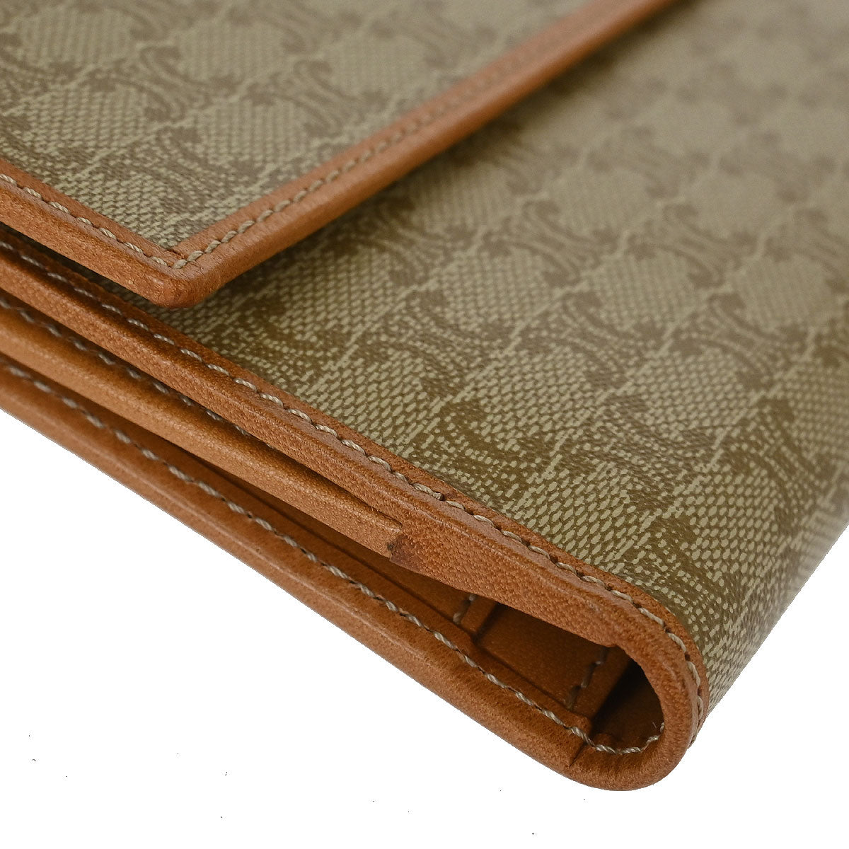 Celine Beige PVC Macadam Long Bifold Wallet