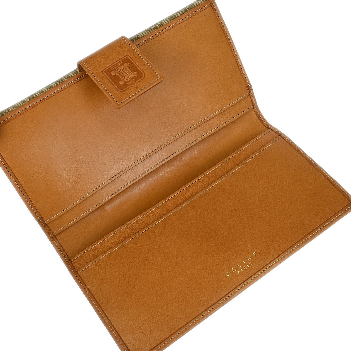 Celine Beige PVC Macadam Long Bifold Wallet