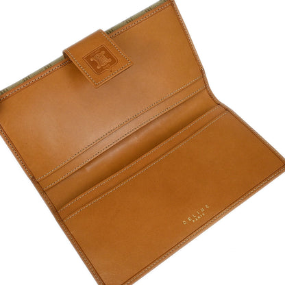 Celine Beige PVC Macadam Long Bifold Wallet