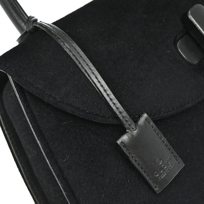 Gucci Black Felt 2way Shoulder Handbag