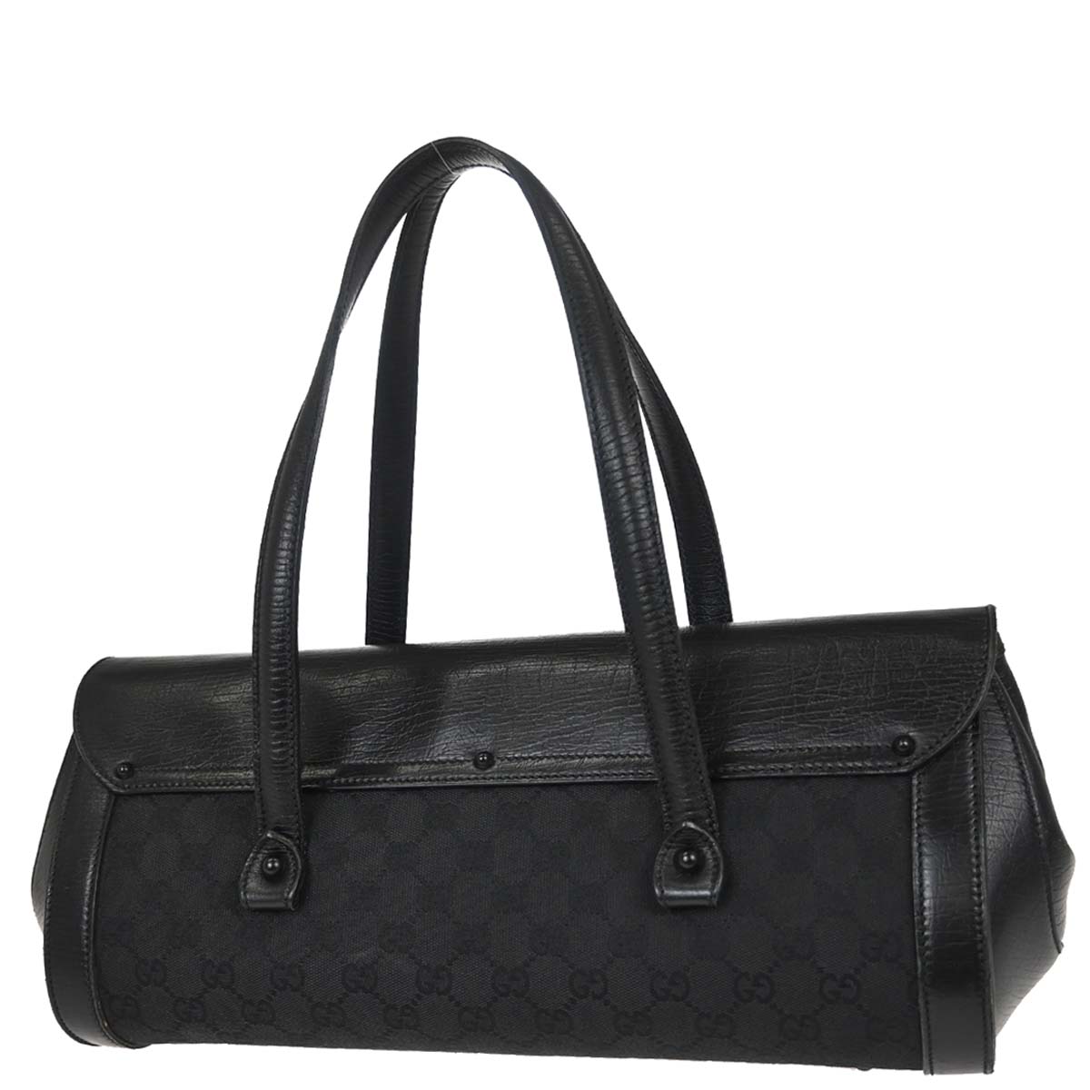 Gucci Black Bamboo GG Handbag