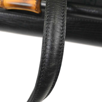 Gucci Black Bamboo GG Handbag