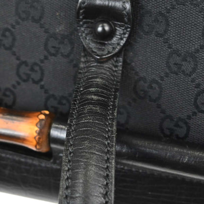 Gucci Black Bamboo GG Handbag