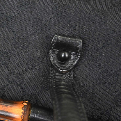 Gucci Black Bamboo GG Handbag